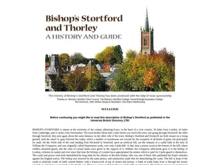 Bishop's Stortford and Thorley - A History and Guide - Local history, Bishop's Stortford history, Thorley history, Hertfordshire, England, medieval english market town. English history of bishop's sto