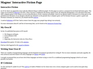 Interactive Fiction