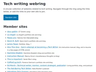 Tech writing webring