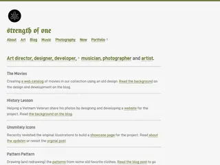 strength of one // keith hart // art direction, design, development, art and music