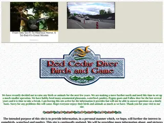 "Red Cedar River Birds and Game