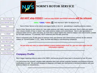 Norm's Rotor Service - Sales, Service and parts for Ham Radio antenna rotators; antenna rotor service; parts for antenna rotors