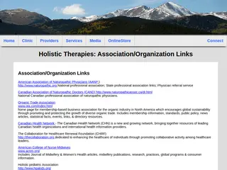 Holistic Therapies: Association/Organization Links