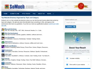 SoMuch.com free link directory of web resources, Submit links for free