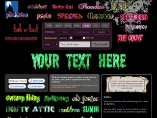 pookatoo.com - gothic/vampire/halloween/fantasy/glittery text maker