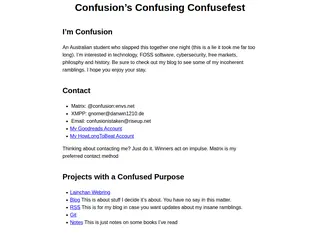 Confusion's Confusing Confusefest