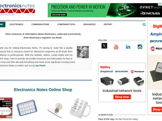 Electronics Notes: reference site for electronics, radio & wireless