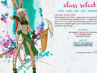 CLASS SELECT. a final fantasy clique