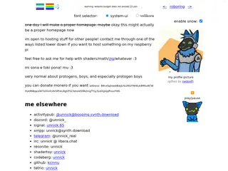 homepage - unnick :3