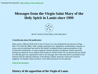 Messages from the Virgin Mary in Lanus, Argentina