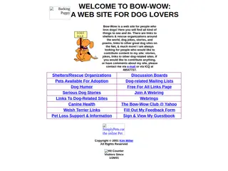 Bow-Wow: A Web Site For Dog Lovers