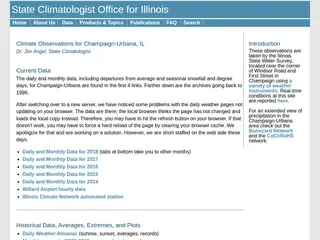 Champaign-Urbana IL Climate Data, Illinois State Climatologist Office, Illinois State Water Survey, U of I