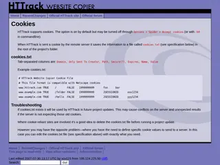 HTTrack Help: Cookies