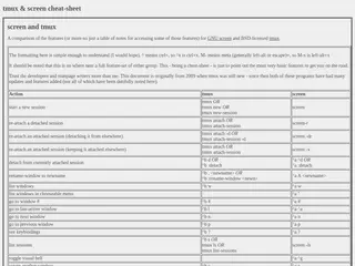 dayid's tmux & screen cheat-sheet