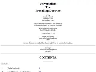 Universalism, the Prevailing Doctrine of the Christian Church During its First Five Hundred Years