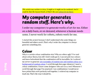 My computer generates random stuff. Here’s why. ⚒ Nerd