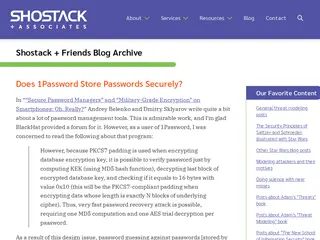 Shostack + Associates > Shostack + Friends Blog Archive > Does 1Password Store Passwords Securely?
