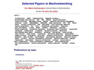 GNUnet's Selected Papers in Meshnetworking
