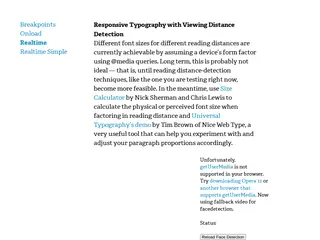 Responsive Typography with Viewing Distance Detection Demo
