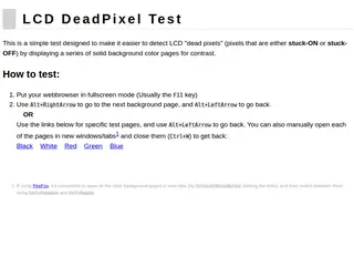 LCD Dead Pixel Test Backgrounds