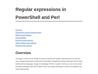 Regular expressions in PowerShell and Perl