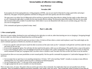 Vim: Seven habits of effective text editing