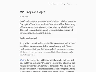MP3 Blogs and wget