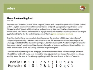 Mensch -- A coding font