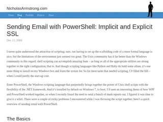 Sending Email with PowerShell: Implicit and Explicit SSL | Nicholas Armstrong