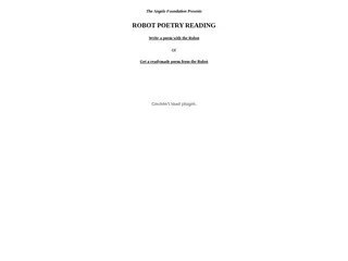 Robot Poetry Reading, a project by The Angelo Foundation