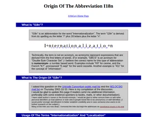 Origin Of The Abbreviation I18n For Internationalization