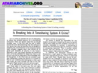 Is Breaking Into A Timesharing System a Crime?