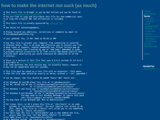Using a Hosts File To Make The Internet Not Suck (as much)