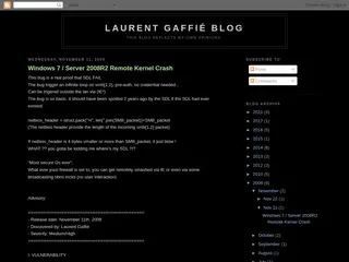 Laurent Gaffié blog: Windows 7 / Server 2008R2 Remote Kernel Crash