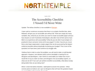 northtemple - The Accessibility Checklist I Vowed I’d Never Write
