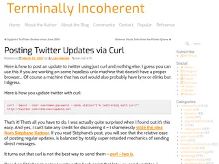 Posting Twitter Updates via Curl | Terminally Incoherent