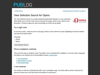 PUBLOG » View Selection Source for Opera