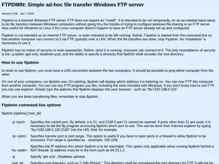 FTPDMIN: Minimal ad-hoc file transfer Windows FTP server
