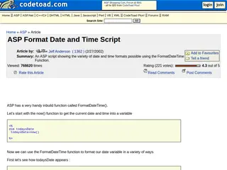 CodeToad - ASP Format Date and Time Script.