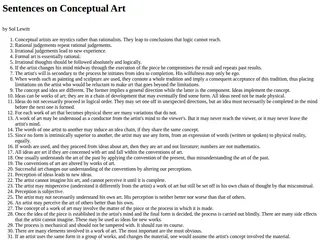 Sentences on Conceptual Art