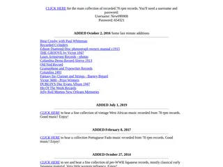 ARCHIVE OF RECORDED 78 RPM RECORDS