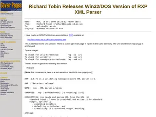 The Cover Pages: Windows version of RXP
