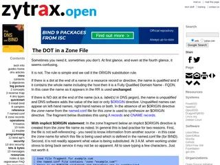 Appendix A: - When to use the dot in a Zone File
