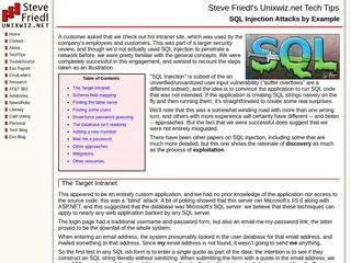 SQL Injection Attacks by Example