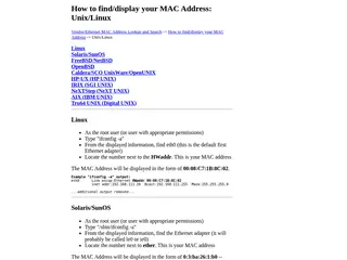 MAC_Find: How to find/display your MAC Address - Unix/Linux