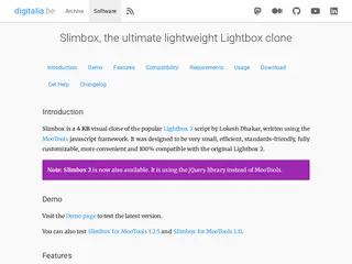 Slimbox, the ultimate lightweight Lightbox clone · digitalia.be