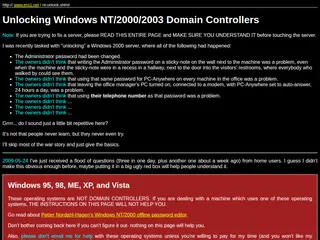 Unlocking Windows NT/2000/2003 Domain Controllers