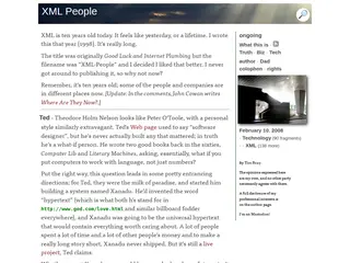 ongoing by Tim Bray · XML People