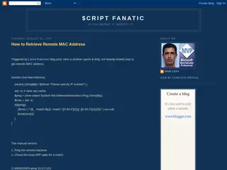 $cript Fanatic: How to Retrieve Remote MAC Address
