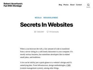 Secrets In Websites – Robert Accettura's Fun With Wordage